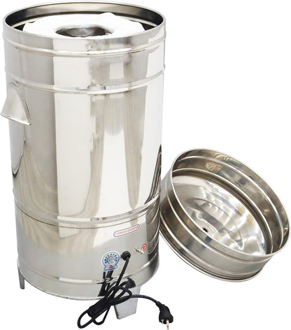 INTBUYING Commercial 5.5 Gallon Lettuce Salad Electric Spinner Dryer Washer Stainless Steel Vegetable Water Dehydrator Salad Dryer Vegetable Fruit Salad Spinner Dryer 220V