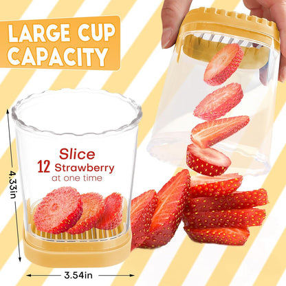 Creative Strawberry & Fruit Slicer - Detachable Cutter with Push Plate (Black)