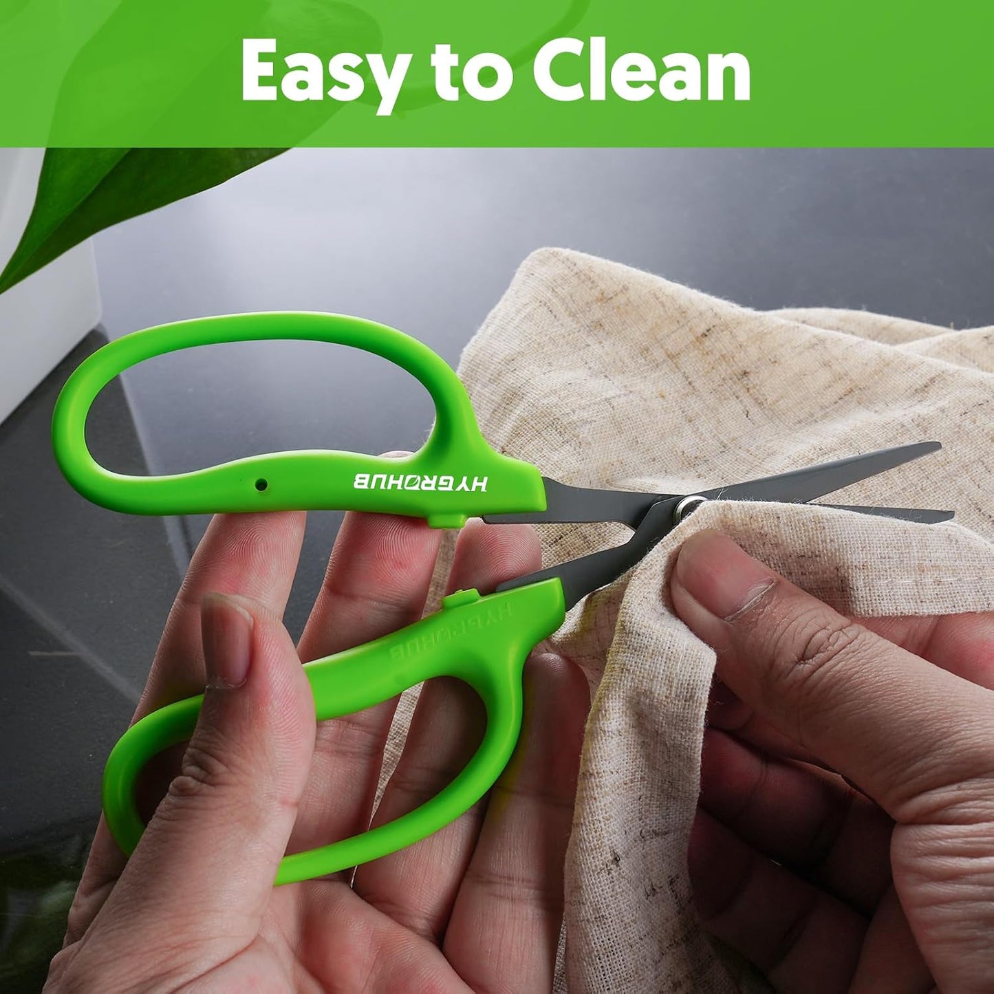 Garden Scissors, 6in Pruning Shears Snips Non-stick Coated Sharp Steel Blades - Gardening Tools Garden Shears for Plants Herb Flowers in Grow Tent and Hydroponics, Curved Blade