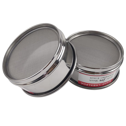 LABALPHA 70 Mesh Lab Sieves, Test Sieve #70 Mesh, 4'' Diameter, 304 Stainless Steel Wire Cloth (0.22mm)
