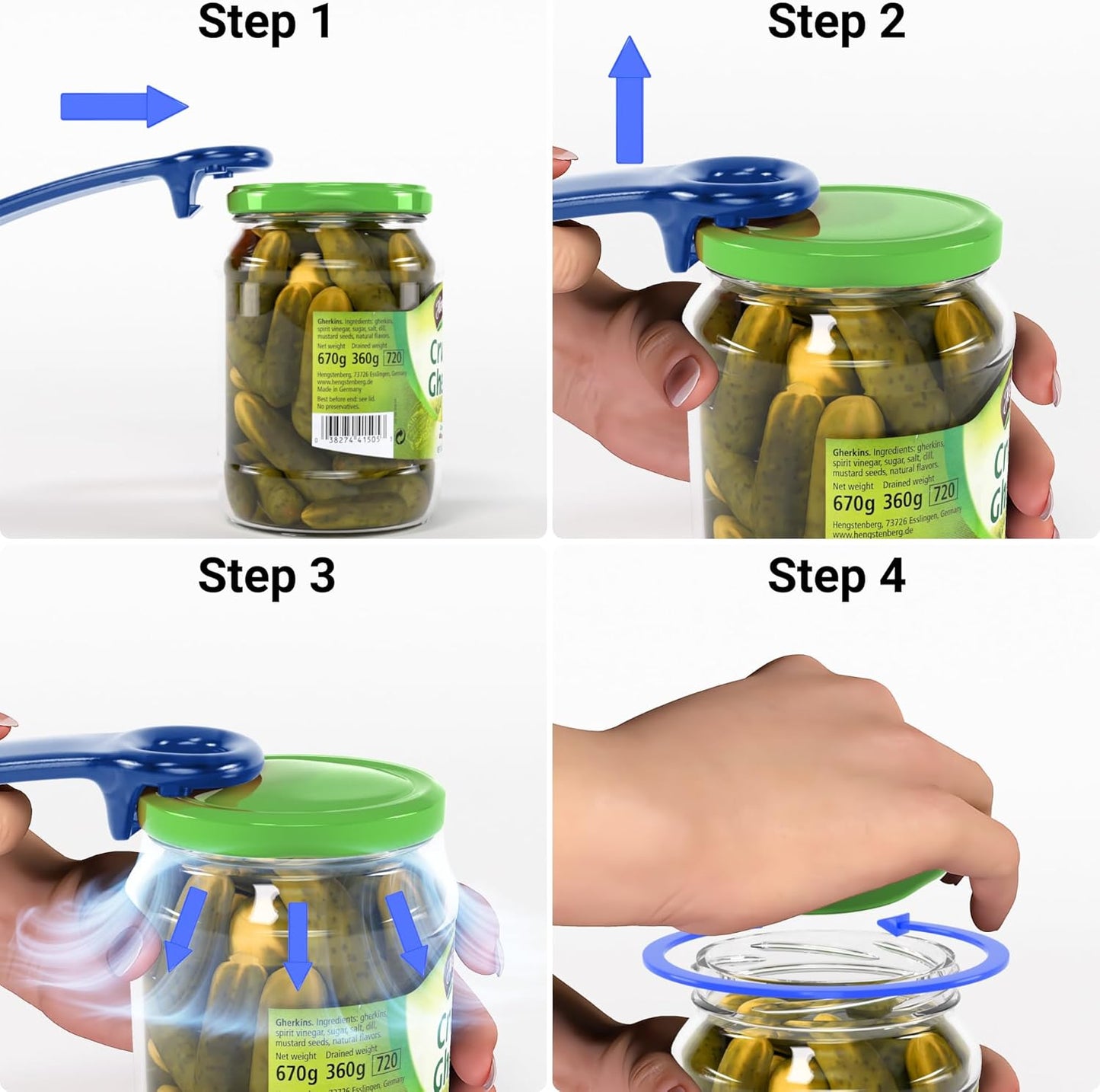 1 Pcs Readaeer Jar Opener for Weak Hand & Seniors with Arthritis (Blue)