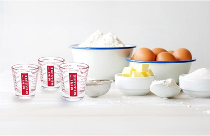 Kolder Mini Measure Heavy Glass, 20-Incremental Measurements Multi-Purpose Liquid and Dry Measuring Shot Glass, White