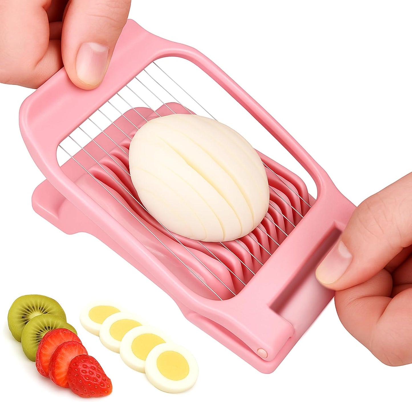 Egg Slicer for Hard Boiled Eggs Egg Cutter Strawberry Slicer Heavy Duty Aluminium Tomato Slicer Stainless Steel Wire Multipurpose Egg Slicer Dicer for Soft Fruit Mushroom Home Use
