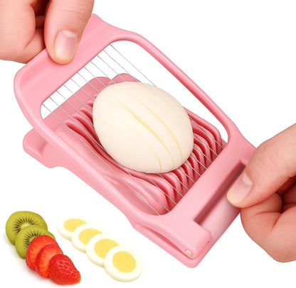 Egg Slicer for Hard Boiled Eggs Egg Cutter Strawberry Slicer Heavy Duty Aluminium Tomato Slicer Stainless Steel Wire Multipurpose Egg Slicer Dicer for Soft Fruit Mushroom Home Use