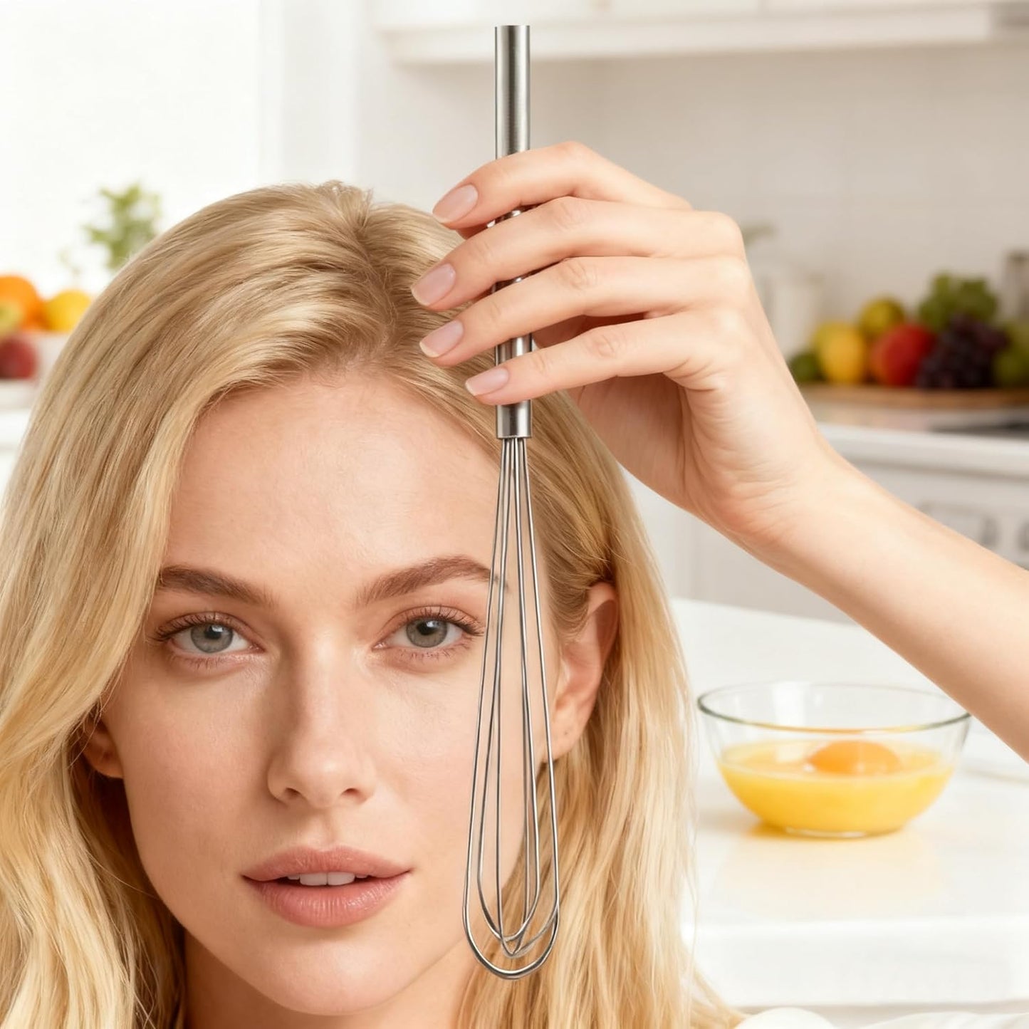 FLYINGSEA Whisks,Small Whisk,Mini Whisk,Stainless Steel Whisks,Cooking and Kitchen Gadget.(1 Pcs)