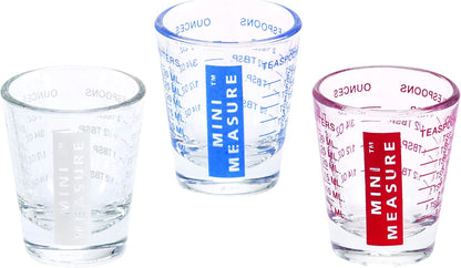 Kolder Mini Measure Heavy Glass, 20-Incremental Measurements Multi-Purpose Liquid and Dry Measuring Shot Glass, White