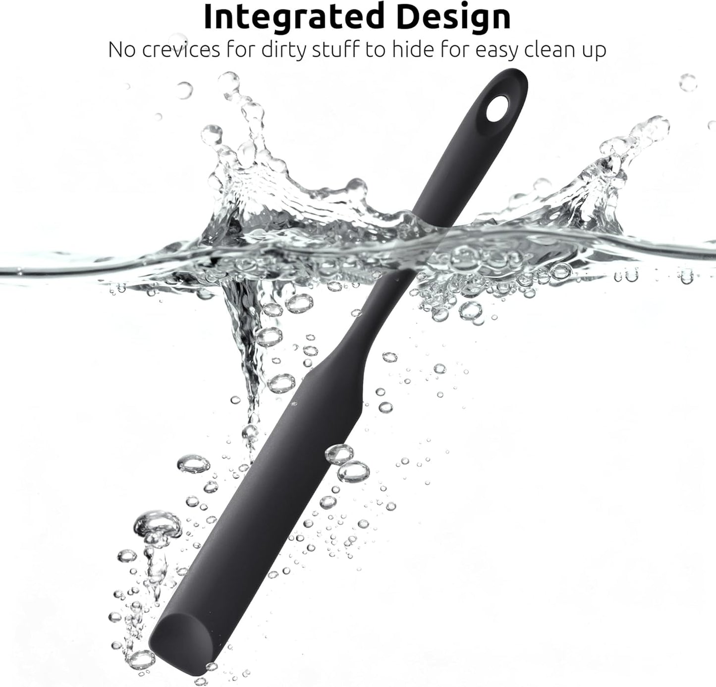 U-Taste Skinny Silicone Jar Spatula: 600ºF Heat-Resistant Food-Grade 10in Long Narrow Sourdough Stirring Stick, Seamless Flexible Peanut Butter Spreader for Scraping Icing Bread Cream, Jam (Aqua Sky)