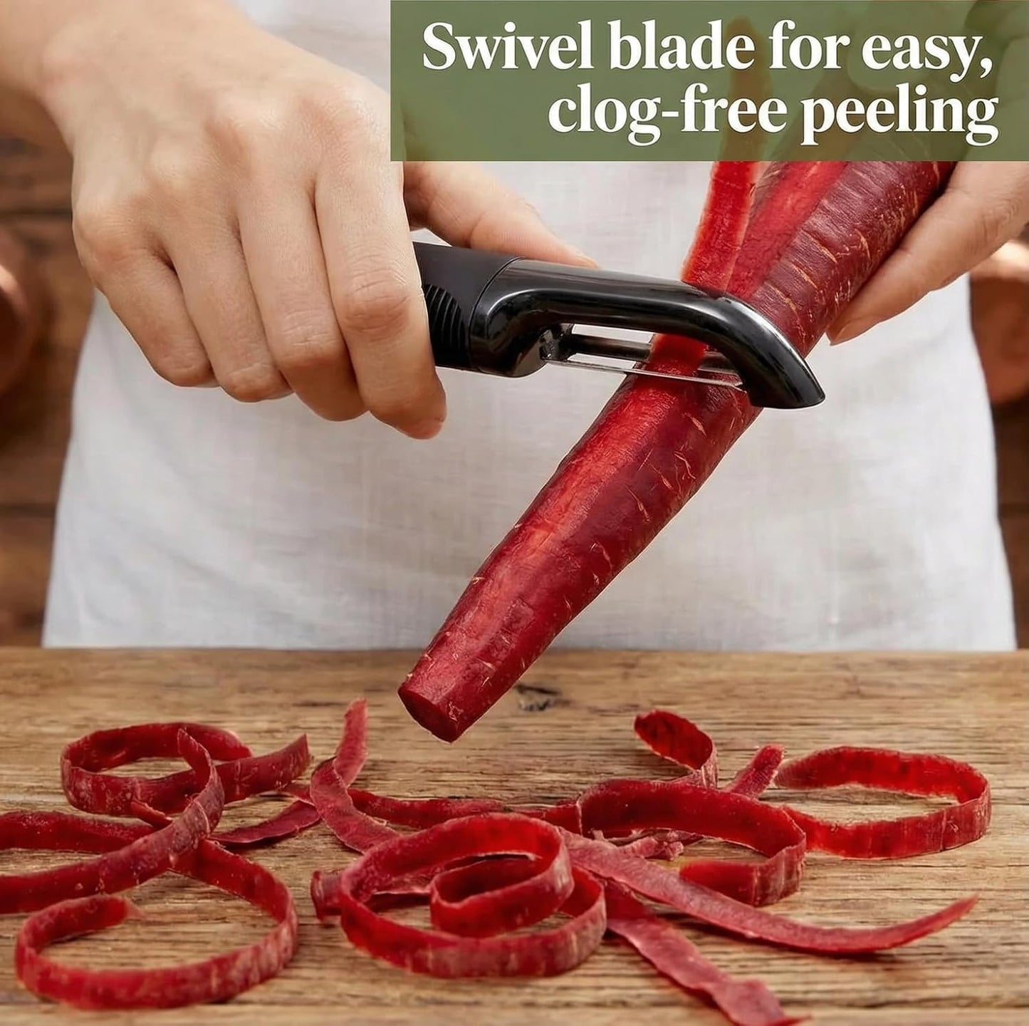 Black Premium Vegetable Peeler | Ultra-Sharp Swivel Stainless Steel Blade | Ergonomic Soft Grip Handle | Mango Peeler | Dishwasher Safe | Skin Peeler for Veggies & Fruits | Potato Peeler & Eye Remover