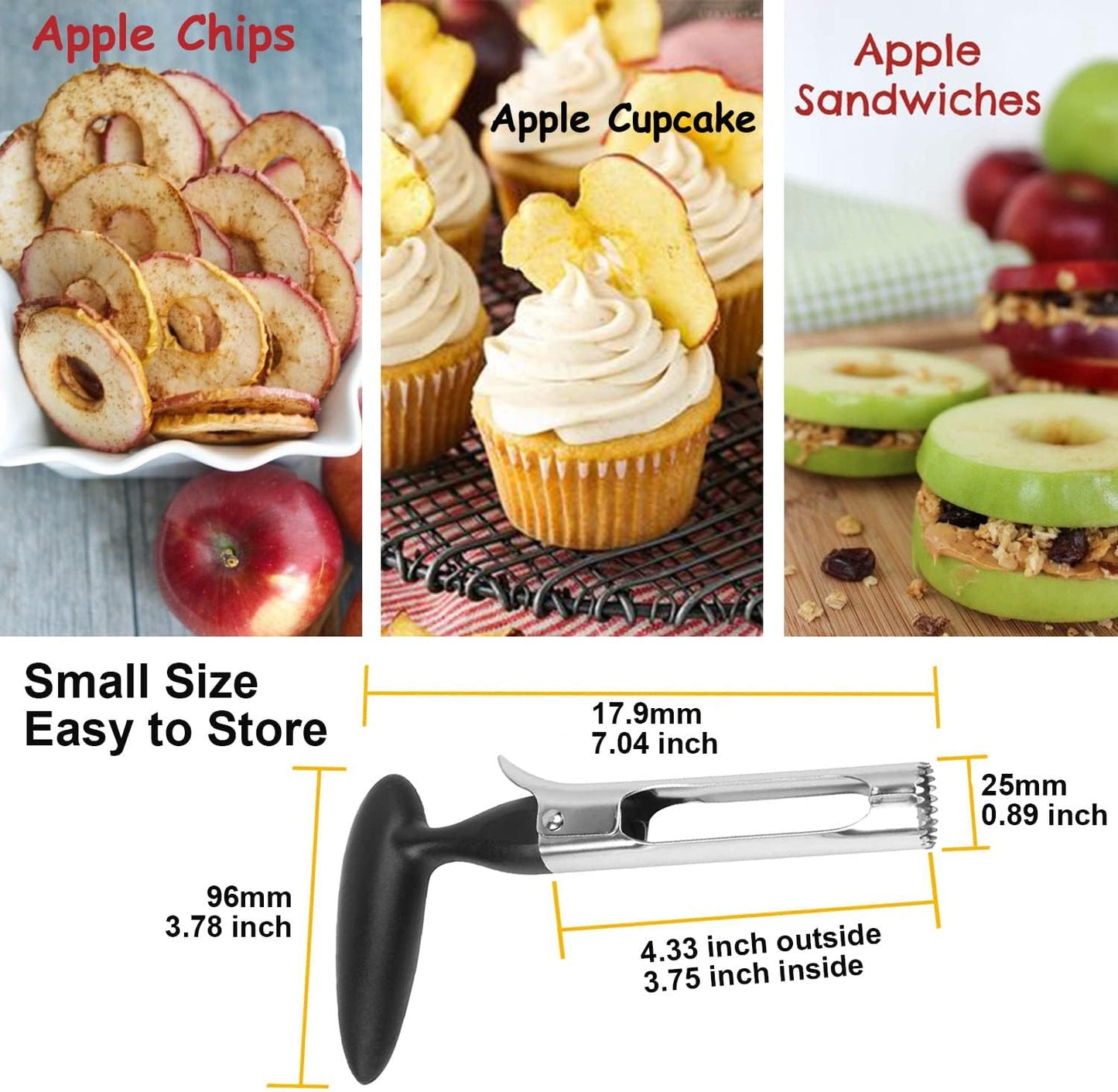 Apple Slicer with 12 Blades Extra Large Heavy Duty Stainless Steel Apple Corer, Dishwasher Safe Easy to Use Sharp Apple Slicer and Corer for Vegetables, Fruit and Pineapple