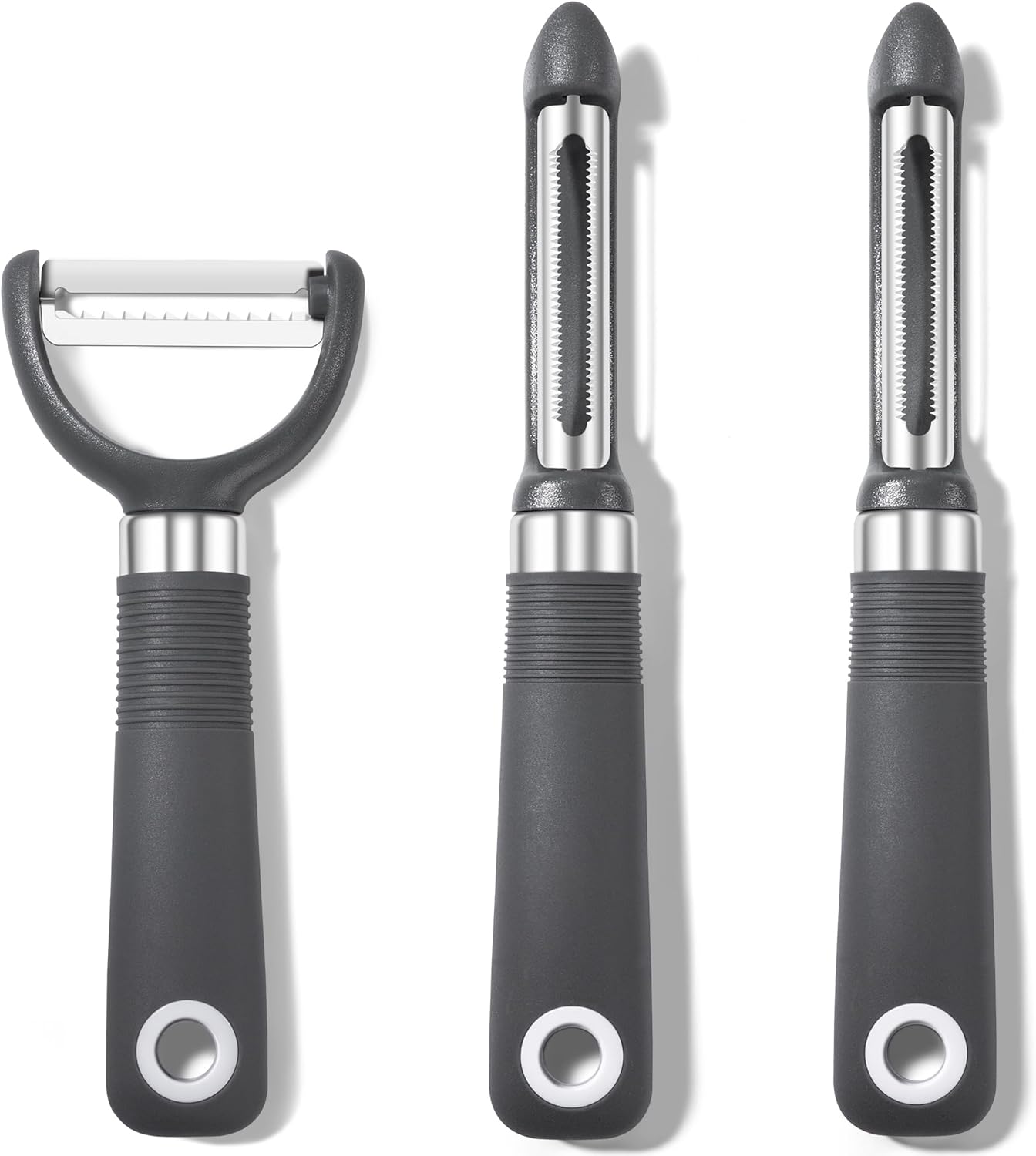 Rainspire 3-Piece Peeler Set, Premium Swivel Vegetable Peeler, Kitchen Gadgets Apple Peeler Potato Peeler Veggie Peeler Fruit Peeler, Dishwasher Safe Kitchen Accessories, Black
