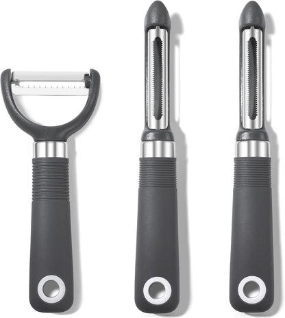 Rainspire 3-Piece Peeler Set, Premium Swivel Vegetable Peeler, Kitchen Gadgets Apple Peeler Potato Peeler Veggie Peeler Fruit Peeler, Dishwasher Safe Kitchen Accessories, Black