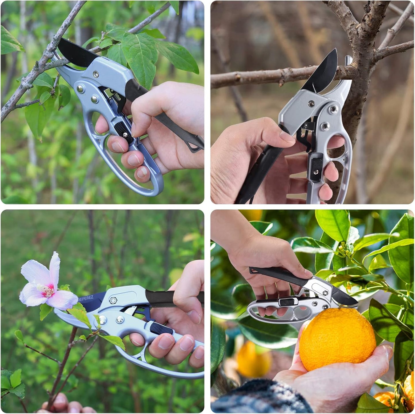 Premium Germany Pruning Shears, Work 3 Times Easier, Pruners Heady Duty, Sharp Garden Clippers Cut Fresh Flower, Hedge, Herb, Indoor Plants, Gardening Tools Scissors, Arthritis Weak Hand Snips