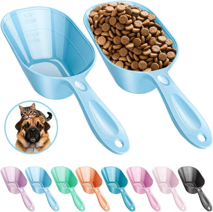 Food Scoop With Measuring Lines 2 Pack Black For Dog, Cat, Puppy, Coffee Bean, Flour Scoop, Ice