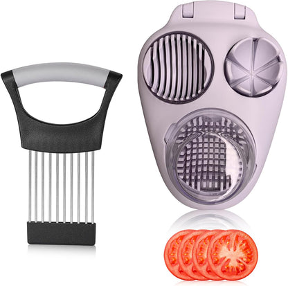 1 Pcs Heavy Duty Egg Slicer with 3 Cutting Modes, Stainless Steel Egg Cutter for Hard Boiled Eggs, Strawberry, Grape, Mushroom, Kitchen Dicer Tool, Send Goods From Local Warehouse