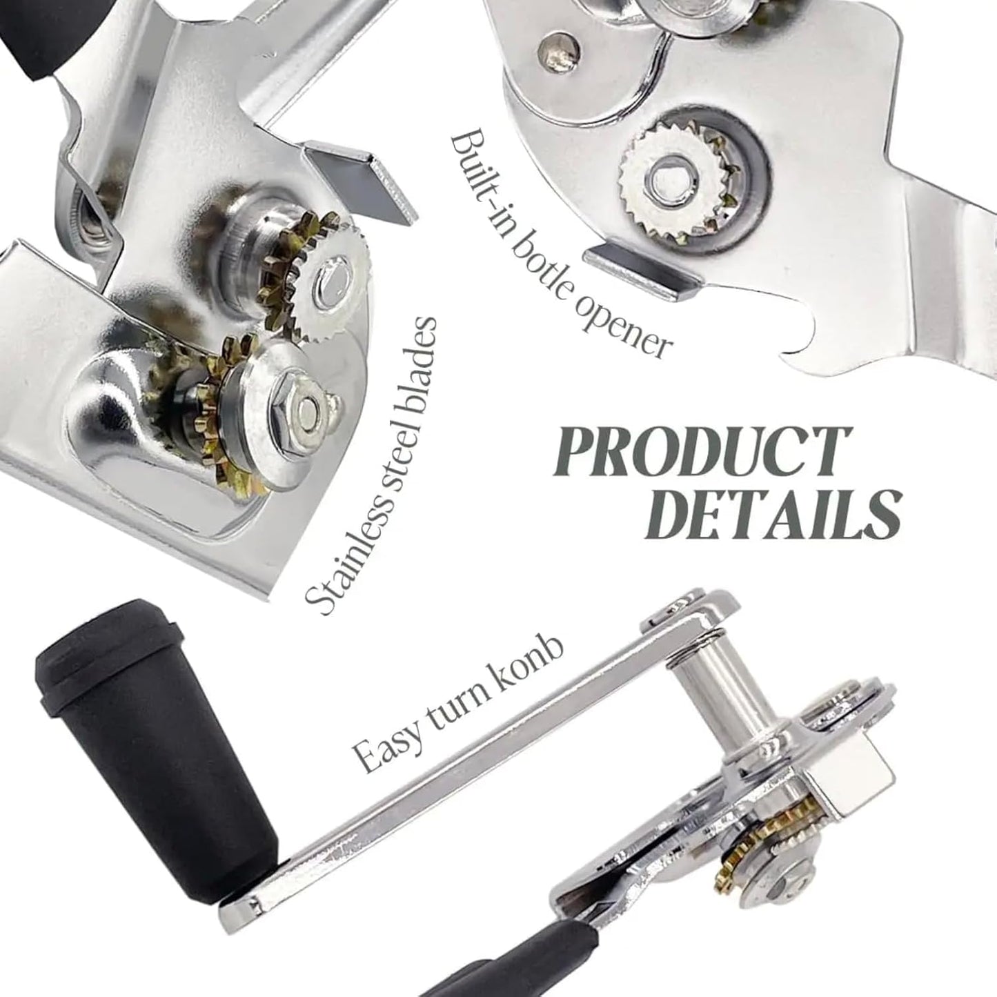 Commercial Can Opener, Manual Heavy Duty, Swing Grip Design, Easy Crank Handle