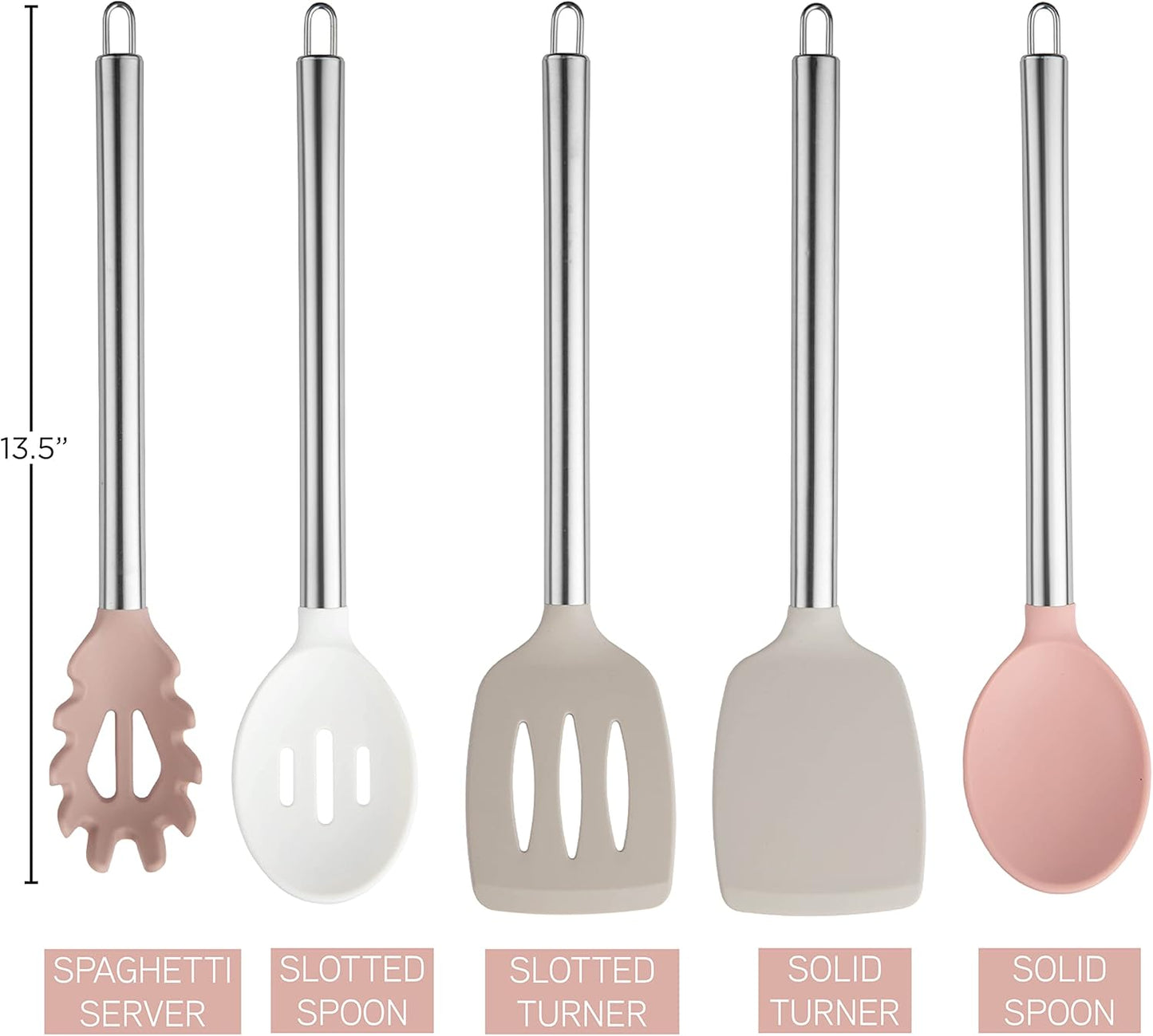 COOK WITH COLOR Silicone Cooking Utensils, Kitchen Utensil Set, Easy to Clean Silicone Kitchen Utensils, Cooking Utensils for Nonstick Cookware, Kitchen Gadgets Set, 10 Pieces, Green