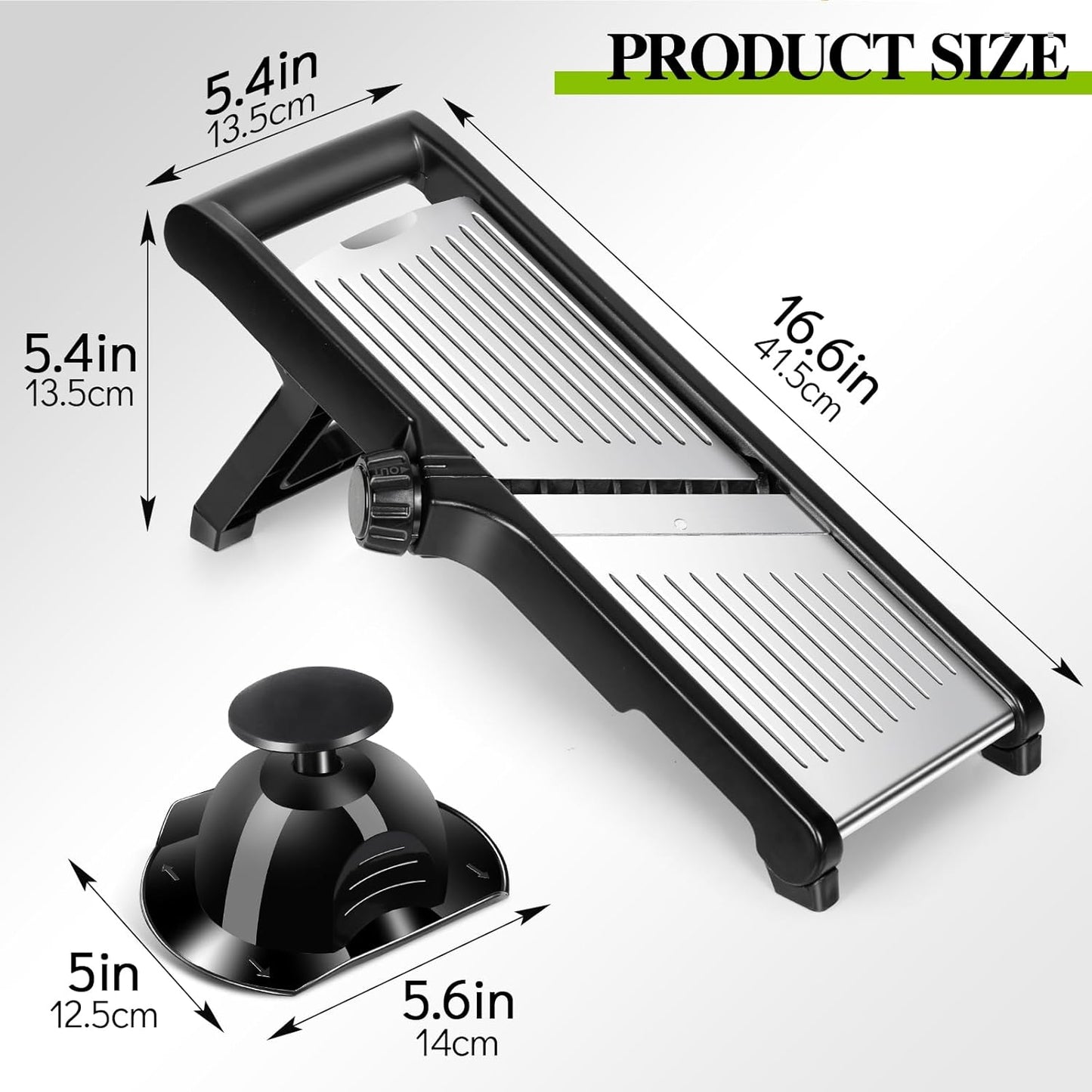 MASTERTOP Mandoline Slicer, 5 in 1 Mandoline Food Slicer for Kitchen,Stainless Steel Mini Vegetable Slicer with Safety Glove & Cleaning Brush,Adjustable Vegetable Chopper for Potatoes