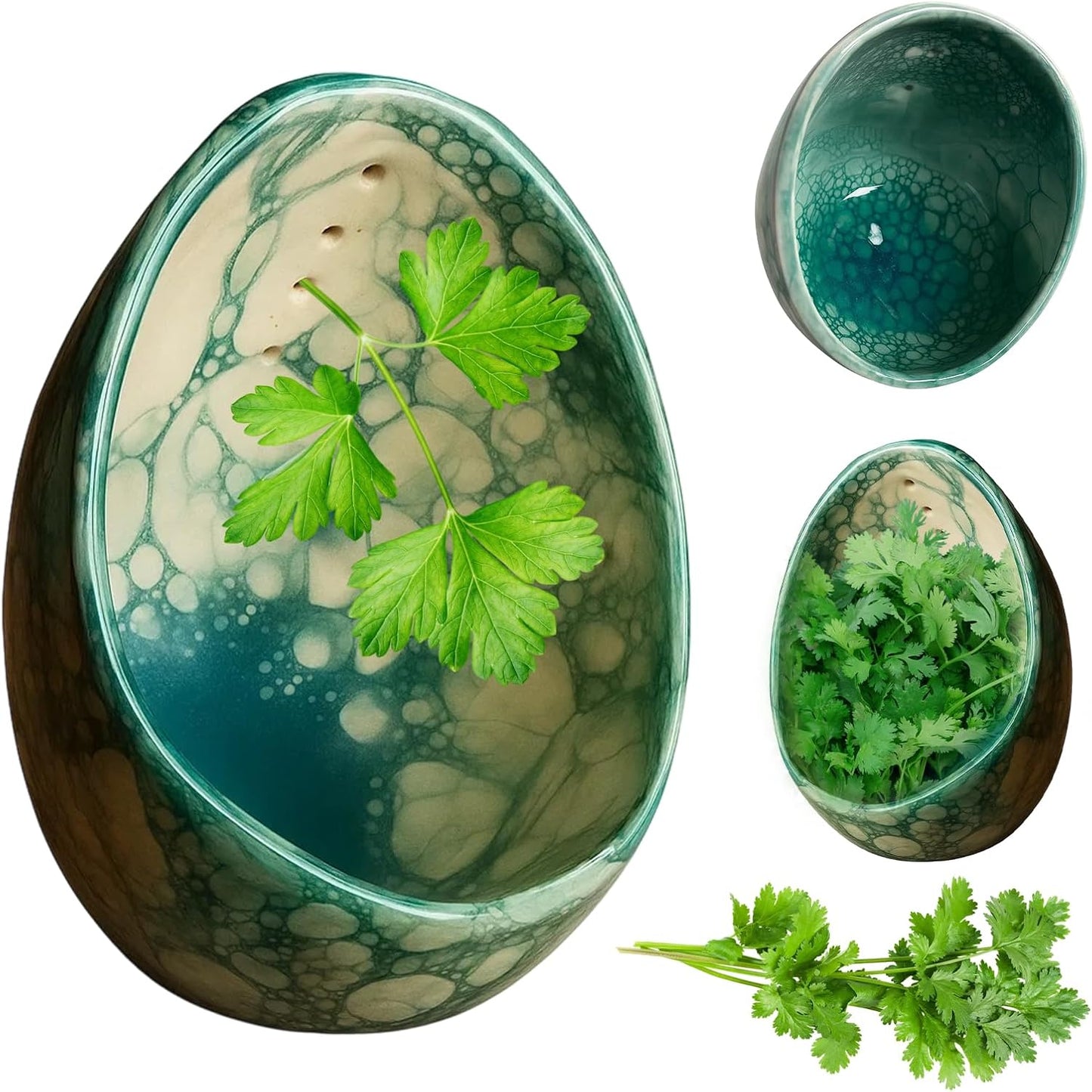 Herb Stripper Bowl, Pottery Herb Strippers for Efficient Herb Stripping, Handmade Ceramic Bowl for Kitchen Use