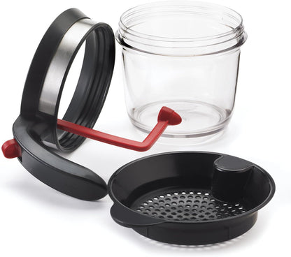 Cuisipro Fat Separator with Bottom Release, Plastic, 4 Cup Strainer with Handle, Grease Strainer Dishwasher Safe, Oil Separator for Kitchen
