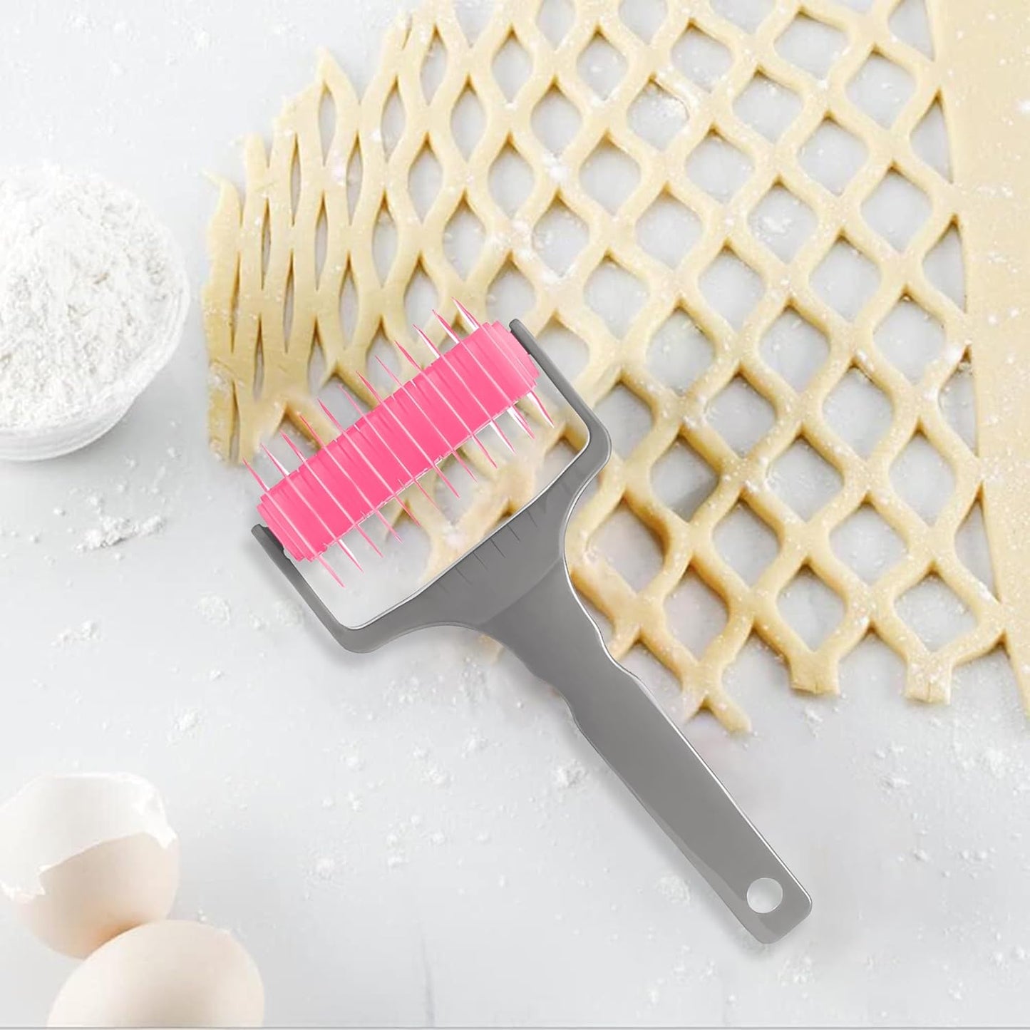 2 Pack Pastry Cutting Wheel, Pastry Wheel Decorator Pie Crust Pastry Wheel and Cutter for Cutting Pastry, Rolled Pastry Pie Crimper, Baking & Cooking Tool for Apple Pie Crust or Ravioli Pasta