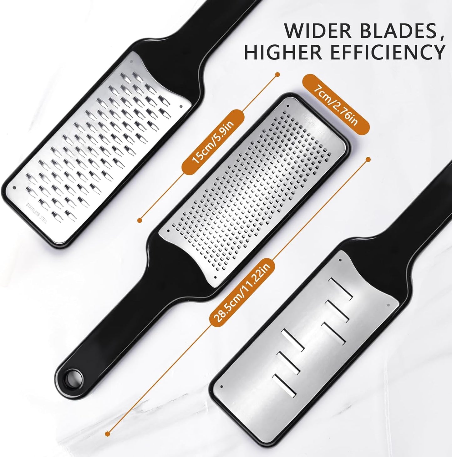 LHS Citrus Lemon Zester Cheese Grater - Stainless Steel Kitchen Tool for Parmesan Cheese, Ginger, Garlic, Nutmeg, Chocolate, Fruits, Dishwasher Safe