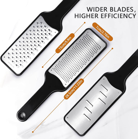 LHS Citrus Lemon Zester Cheese Grater - Stainless Steel Kitchen Tool for Parmesan Cheese, Ginger, Garlic, Nutmeg, Chocolate, Fruits, Dishwasher Safe