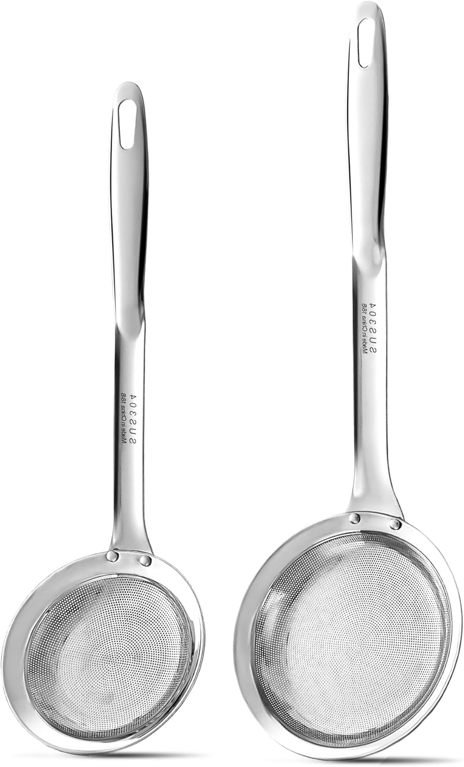 Ugotit Skimmer Spoon Stainless Steel, Fine Mesh Strainer for Cooking, Fat Skimmer & Hot Pot Skimmer, Dishwasher Safe Kitchen Gadget (DIA 3.5Inch)
