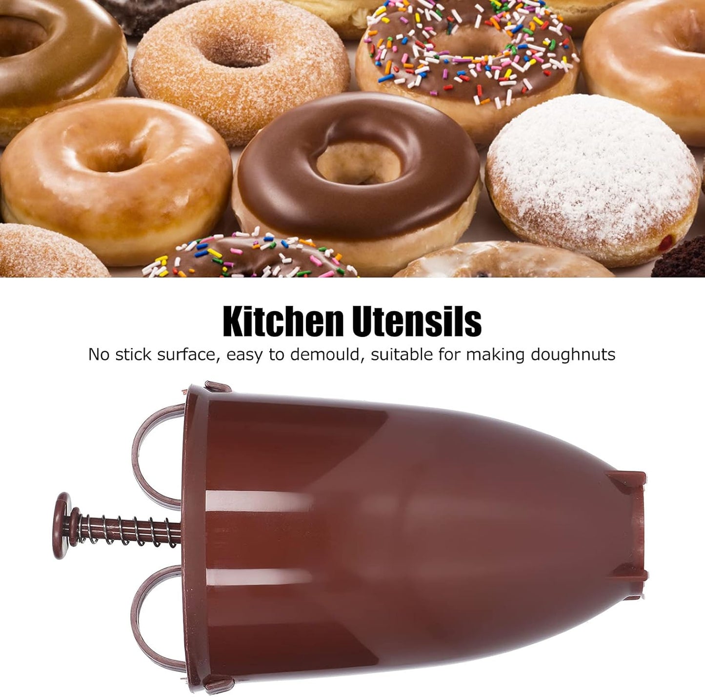 Manual Donut Dispenser, Food Grade Donut Dropper Easy Squeeze Doughnut Batter Dispenser for Home Kitchen DIY Baking Family Dessert Making (White)
