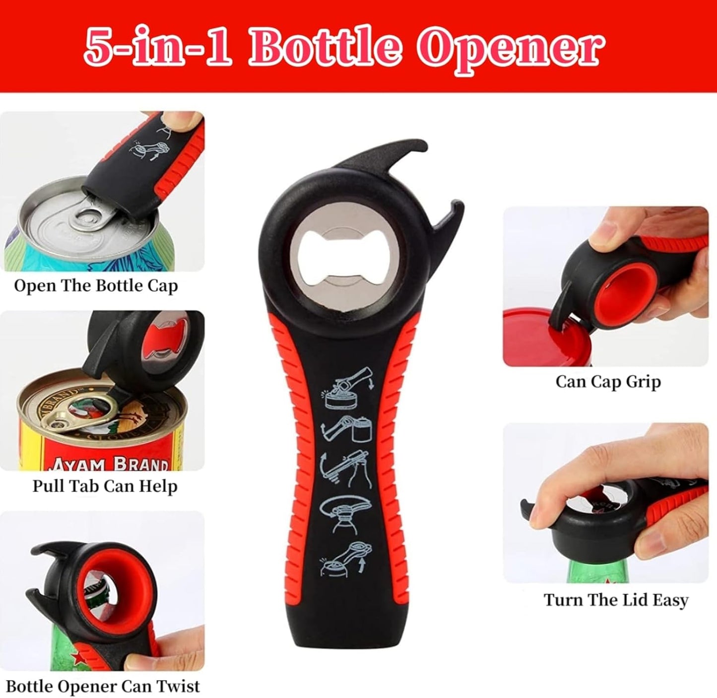 Bloss Anti-skid Jar Opener Jar Lid Remover Rubber Can Opener Kitchen Grippers To Remove Stubborn Lids, Caps and Bottles Great Kitchen Gadgets For Small Hands or Seniors,Blue