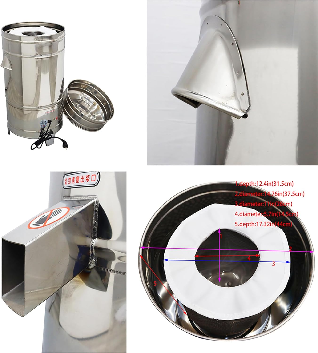 5KG Commercial Salad Spinner Adjustable Speed Stainless Steel Salad Dryer Vegetable Water Thrower Dehydrator for Hotels Restaurants Food Processing Plants 220V