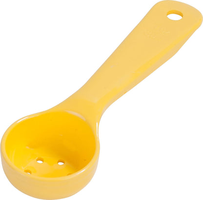 Carlisle FoodService Products 492304 Perforated Short Handle Portion Control Spoon, 1 oz, Yellow