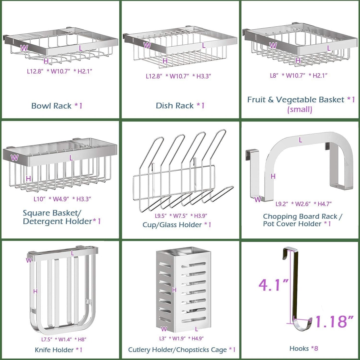 PUSDON Over the Sink Dish Drying Rack, 2 Tier Adjustable Large Capacity Stainless Steel Dish Rack for Kitchen Counter, Heavy Duty Space Saver Organizer with Utensil Holder, Black