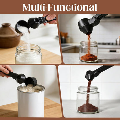Coffee Scoop & Funnel for Reusable K Cup Refillable Tea Pods, Measuring Spoon 2 Tablespoon Capacity for Ground Coffee, Protein Powder, Tea(Black)