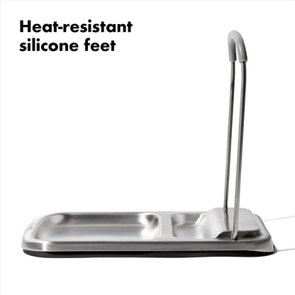 OXO Good Grips Stainless Steel Spoon Rest with Lid Holder