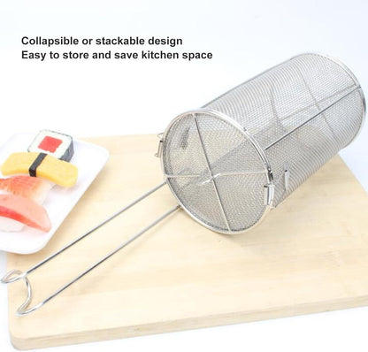 Stainless Steel Spice Seasoning Strainer, Collapsible Tea Strainer, Soup Seasonings Seperation Basket with High Extension Handle Design for Cooking Brines Soups Spices