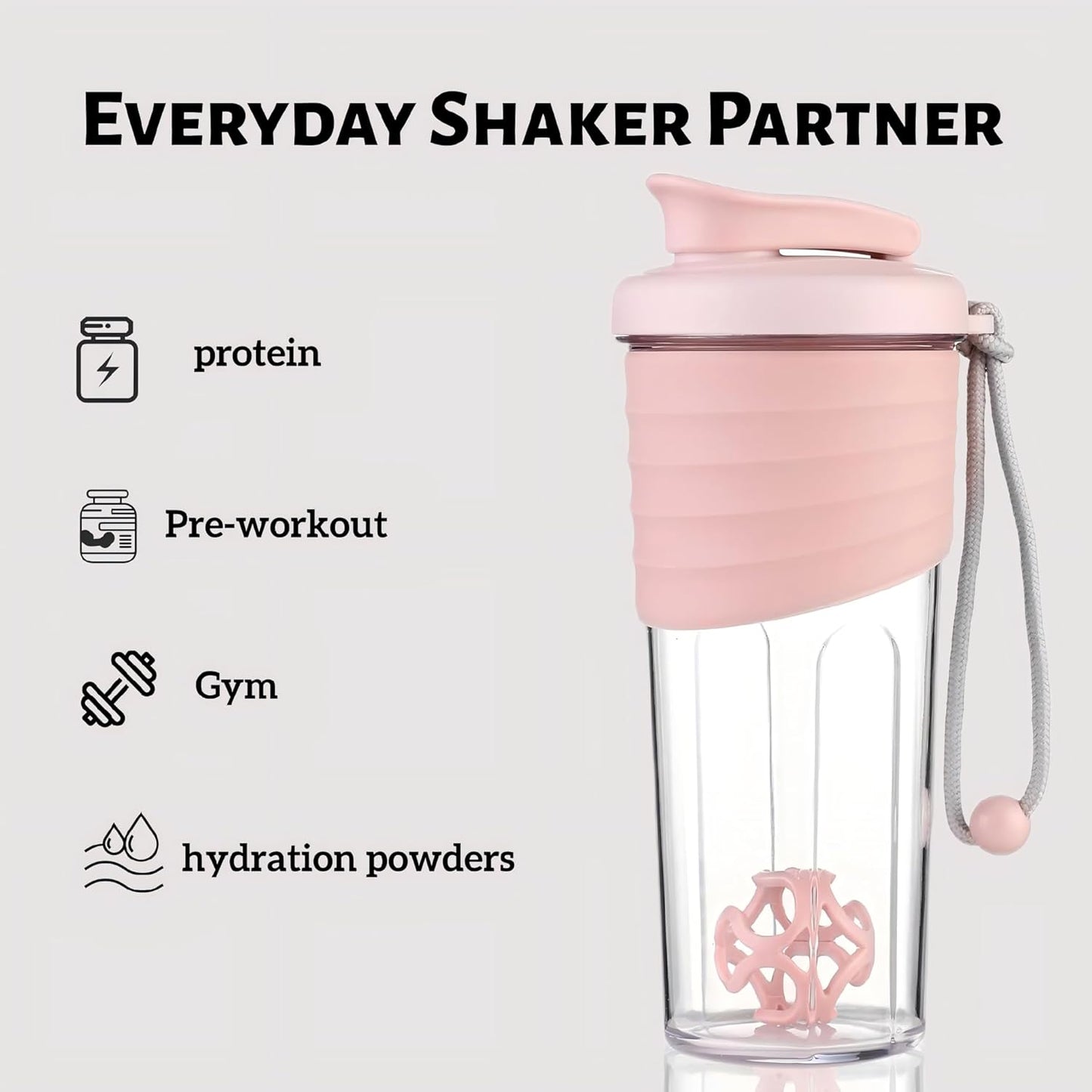 Protein Shaker Bottle,Sports Blender Bottles for Protein Mixes with Whisk Ball,Mixer Bottle,Portable Pre Workout Whey Protein Drink Shaker Cup，Midnight Blue