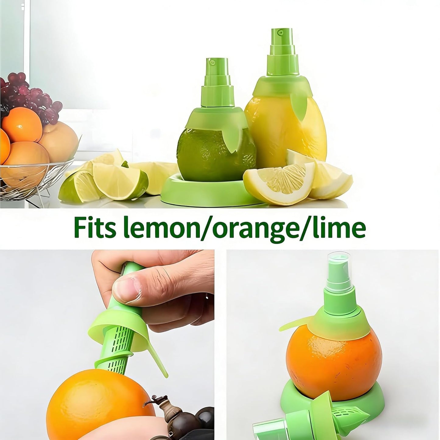 2-Pack Lemon Juice Sprayer, Manual Orange Juice Citrus Spray for fresh flavor, Lemon Squeezer for Salad, Kitchen Gadgets