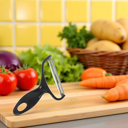 Black Vegetable Peeler Large Peelers for Kitchen, Y Wide Veggie Shredder for Cabbage Lettuce Julienne, Swivel Stainless Steel Blades Big Size Graters, Peelers and Slicers