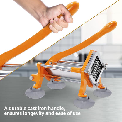 French Fry Cutter Commercial Potato Slicer with Suction Feet Complete Set, Includes 1/4", 3/8",1/2"