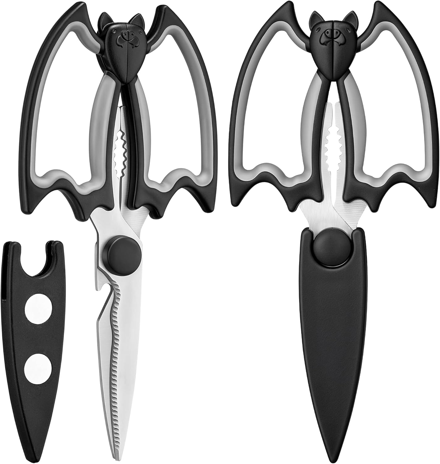 OMDAR Food Grade Kitchen Scissors All Purpose 3 Pack - Heavy Duty Stainless Steel Cooking Shears for Cutting Meat, Food, Fish, Poultry Sharp Sissors for Dishwasher Safe - with Protective Sheath