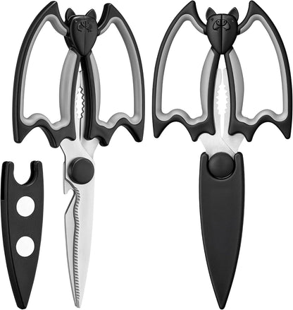 OMDAR Food Grade Kitchen Scissors All Purpose 3 Pack - Heavy Duty Stainless Steel Cooking Shears for Cutting Meat, Food, Fish, Poultry Sharp Sissors for Dishwasher Safe - with Protective Sheath