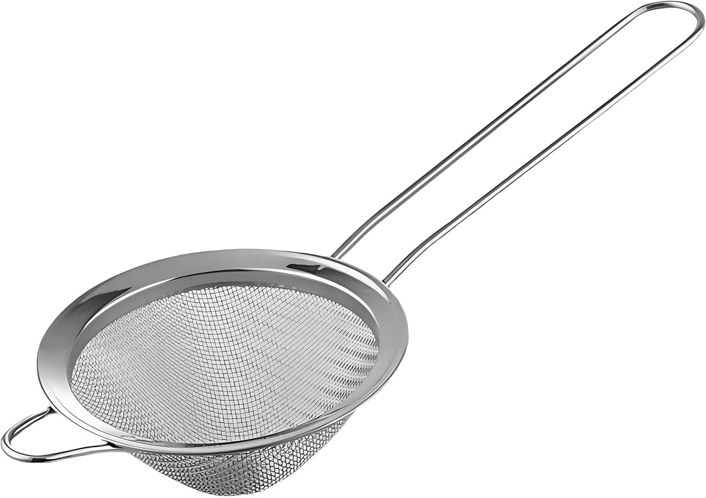 3-Piece Stainless Steel Fine Mesh Strainer Set - Conical Tea & Cocktail Filter for Loose Leaf, Food, Bar Use - Ergonomic Durable Kitchen Colander Tool