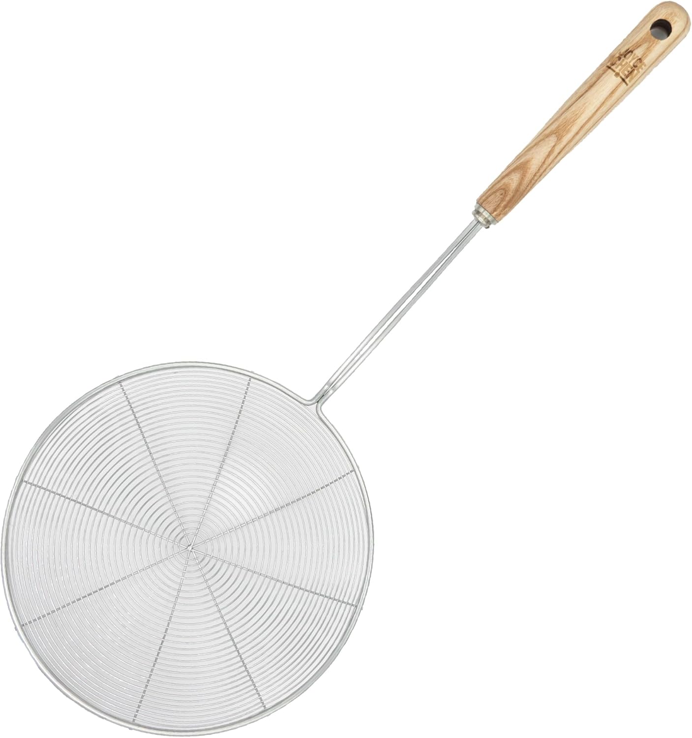 Joyce Chen Kitchen Spider Strainer Stainless Steel 5-Inch Wire Basket with Heat-Resistant Bamboo Handle