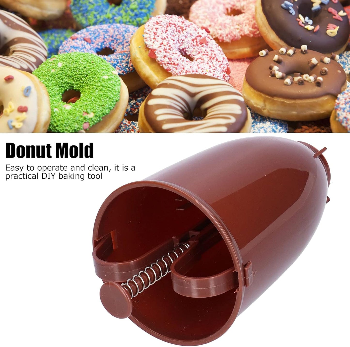 Manual Donut Dispenser, Food Grade Donut Dropper Easy Squeeze Doughnut Batter Dispenser for Home Kitchen DIY Baking Family Dessert Making (White)