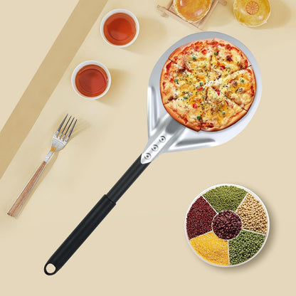 Perforated Pizza Peels 6 INCH pizza spatula paddle Long Handle Metal Pizza Spatula for Indoor and Outdoor (6 Inch)