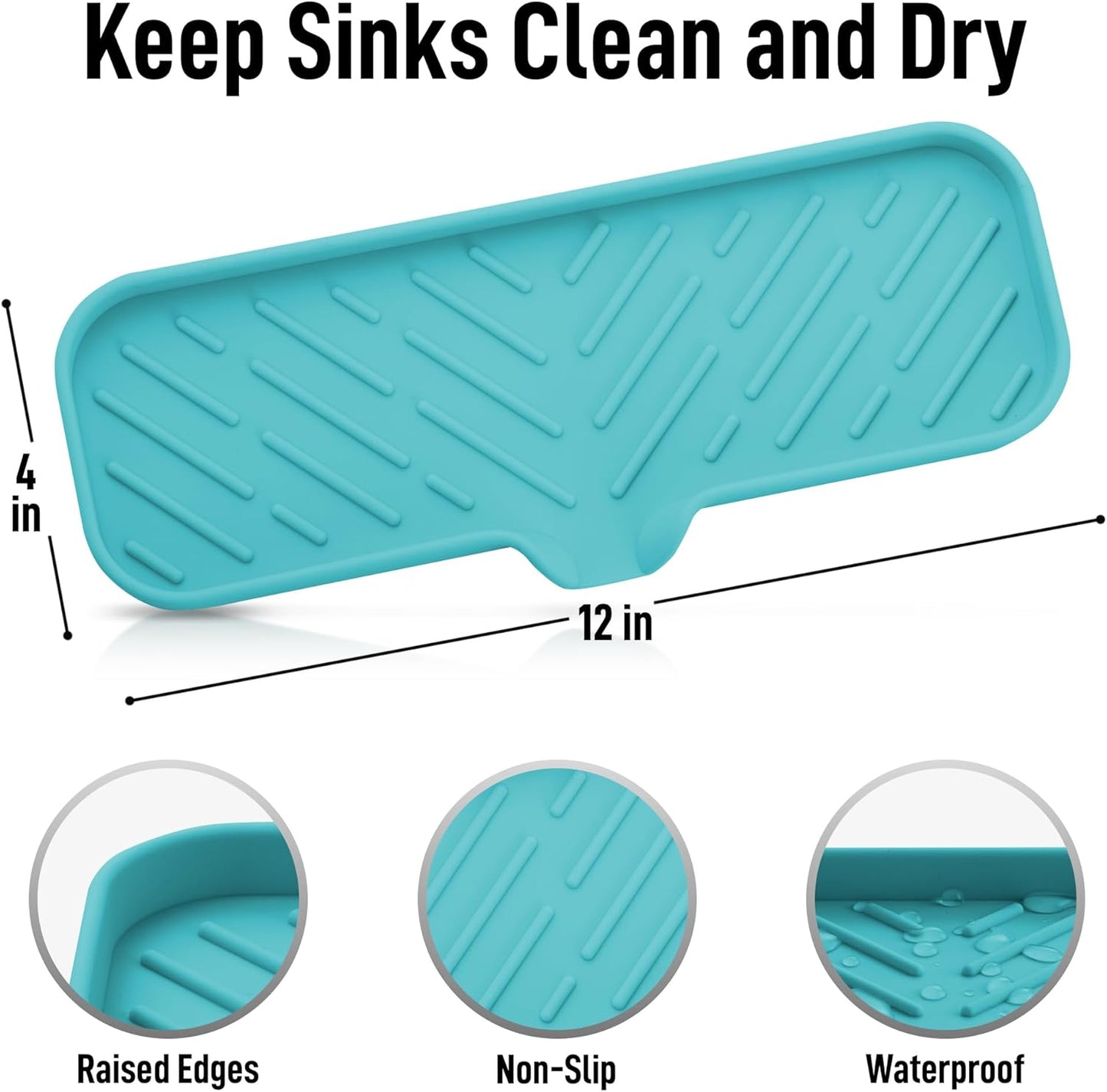 Zulay Kitchen (9x3.5in Sponge Holder for Kitchen Sink - Flexible Heavy-duty Multipurpose Sink Caddy - Counter Organizer for Kitchen, Bathroom, Makeup, Trinkets & More! (Grey)