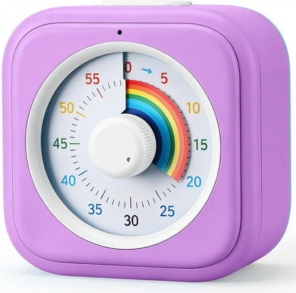 60 Minute Visual Timer for Kids, Silent Countdown Clock, Time Management Tool for Homeschool Study Supplies, Classroom, Home, Kitchen, Desk (Green)