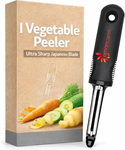 Fruits & Vegetables Peeler Set – Y Peeler Ultra-Sharp Stainless Steel Swivel Standard, Serrated, & Julienne Blades