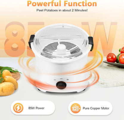 Electric Potato Peeler Machine with 2 Spare Blades, Automatic Potato Peeler Stainless Steel Swivel Vegetable Fruits Fruit Potato Peeler, Apple Paring Machine Kitchen Peeling Tool