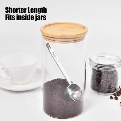 18/8 Stainless Steel Coffee Scoop, Doosu Food-Grade Metal Measuring Spoon with 6.9in Long Handle, Tablespoon Scooper for Coffee Beans, Ground Coffee, Espresso, Protein Powders, Tea, Sugar (1 Tbsp)